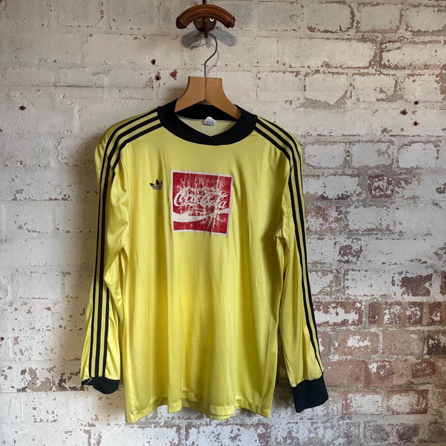 1980s Yellow Adidas Ventex Football Shirt