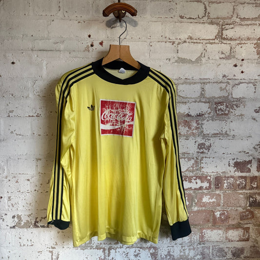 1980s Yellow Adidas Ventex Football Shirt