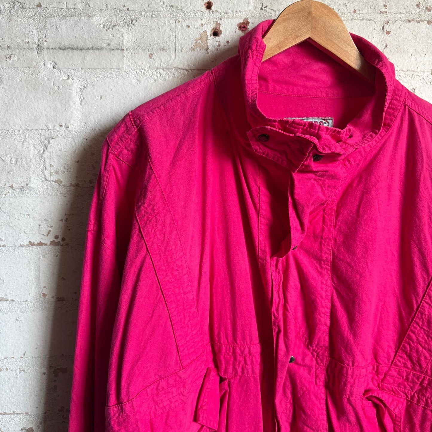 1980s Pink Cotton Design Bomber Jacket