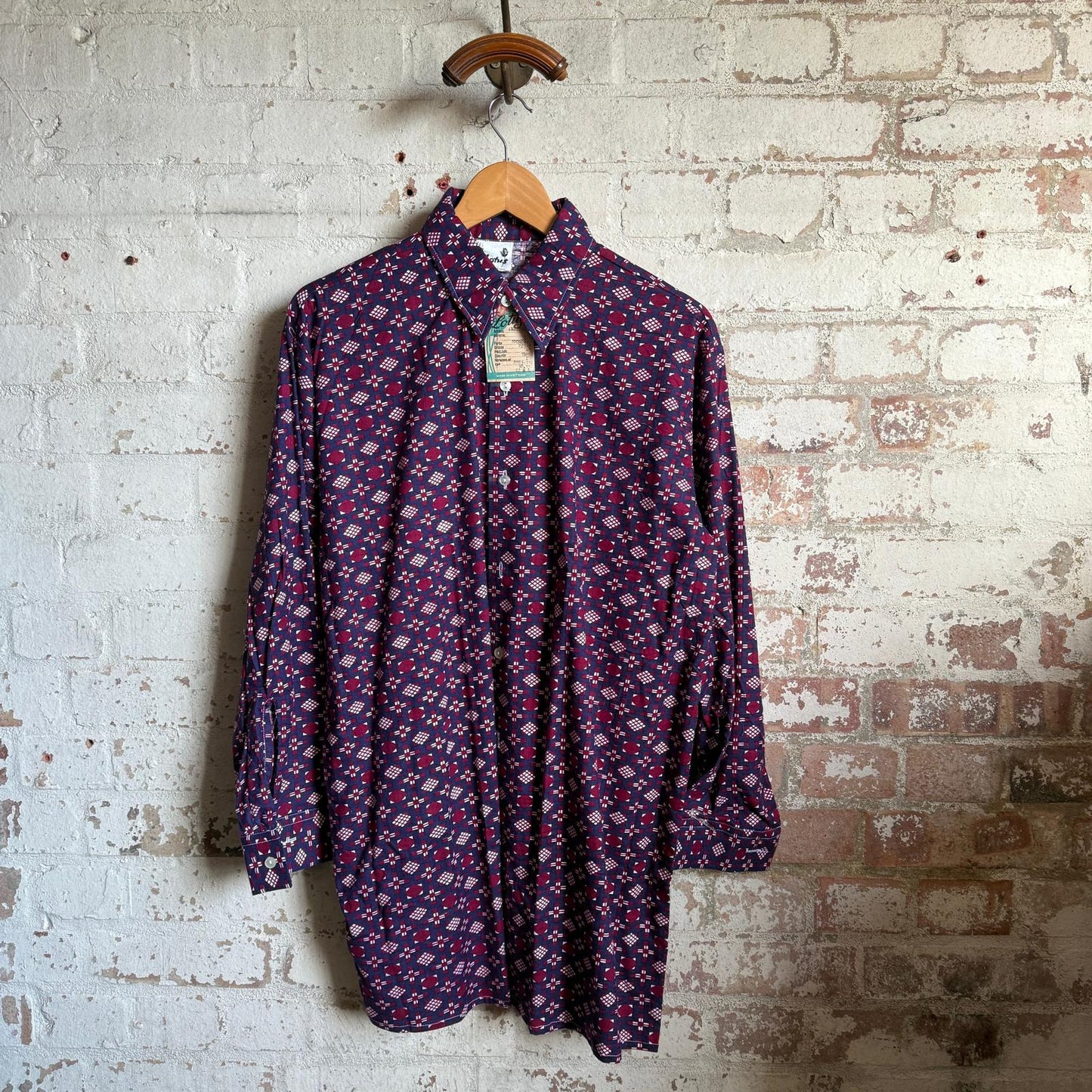 1970s Patterned Button Up Shirt