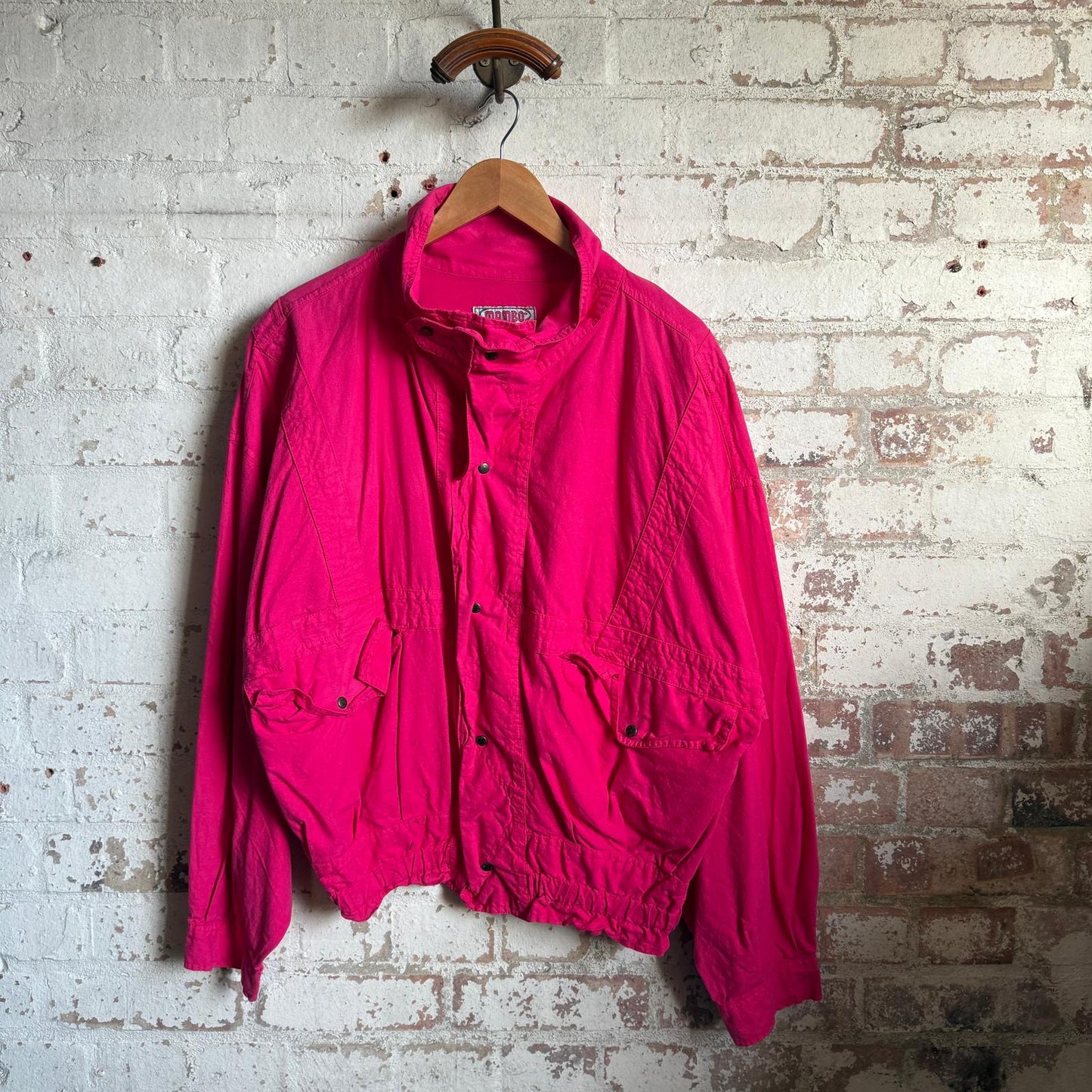 1980s Pink Cotton Design Bomber Jacket