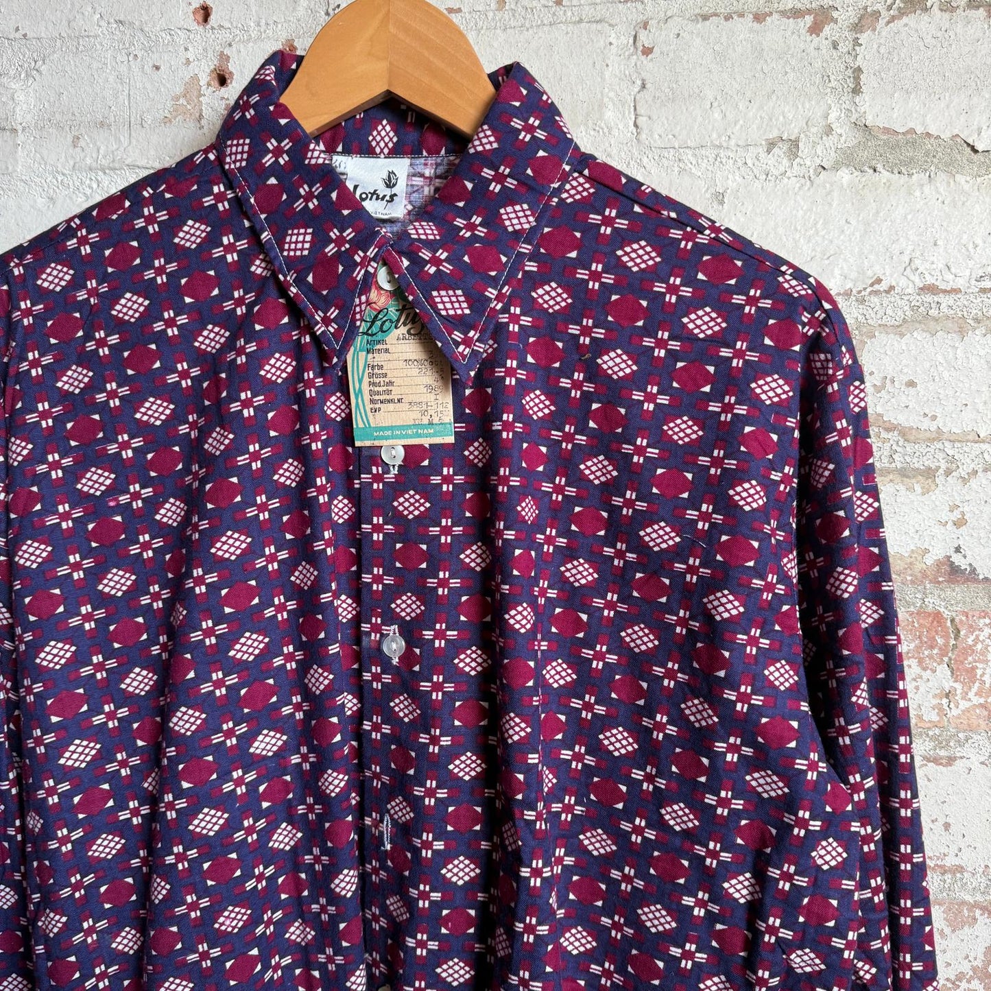 1970s Patterned Button Up Shirt