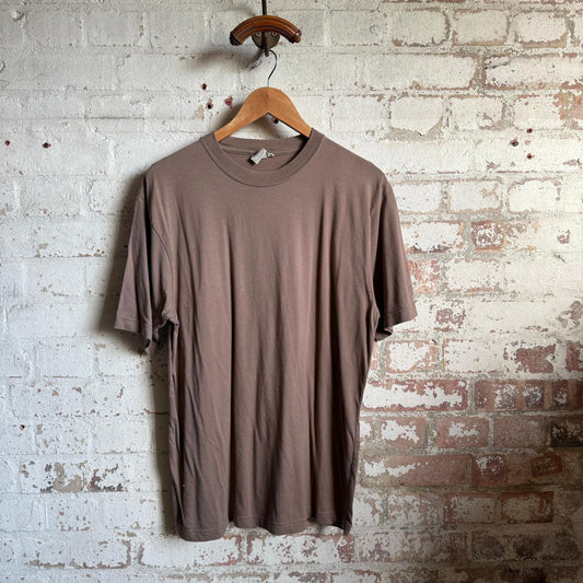 1990s Brown Blank Cotton T-shirt