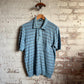1960s Blue Striped Towelling Italian Polo Shirt