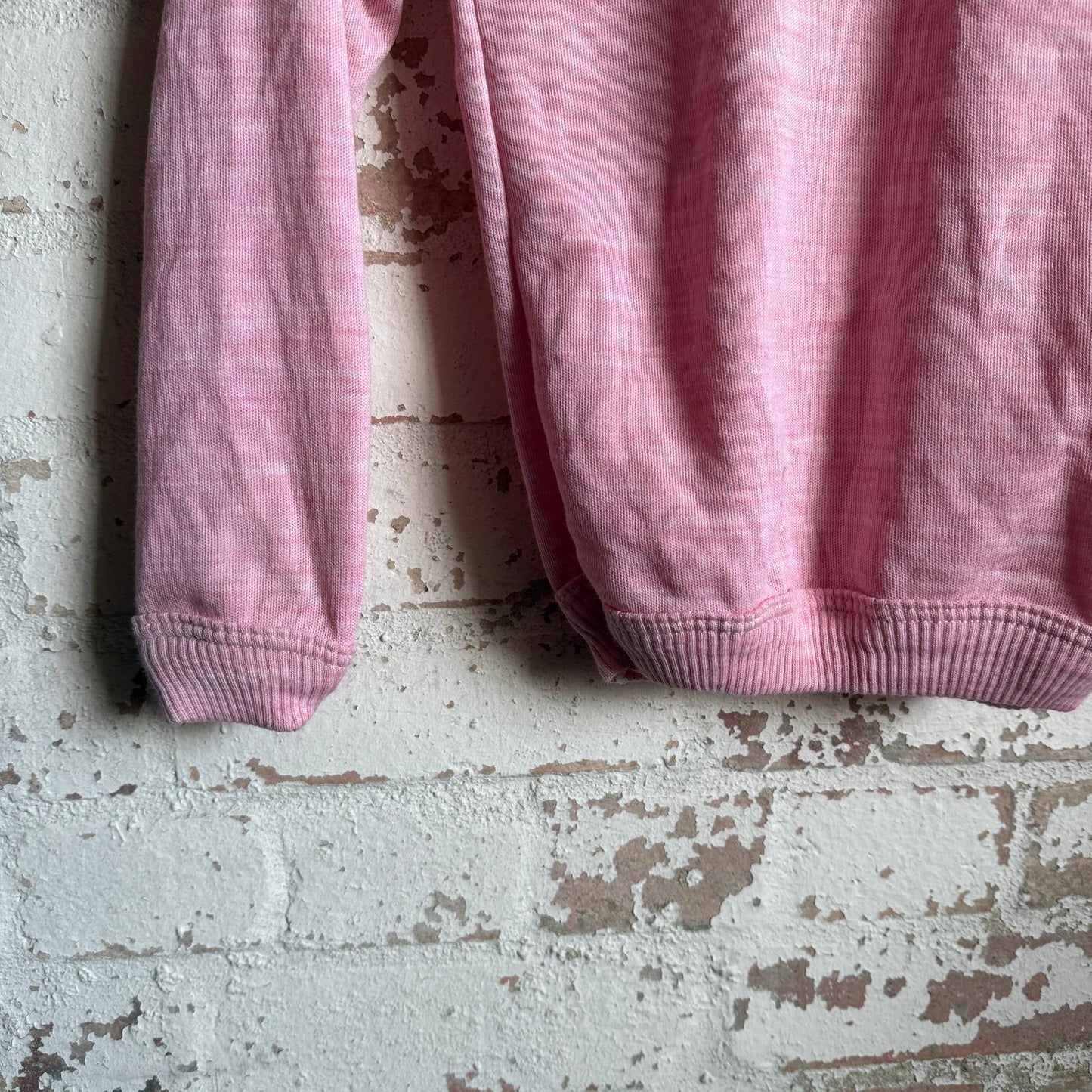 1970s Pink Graphic Flock Print Sweatshirt