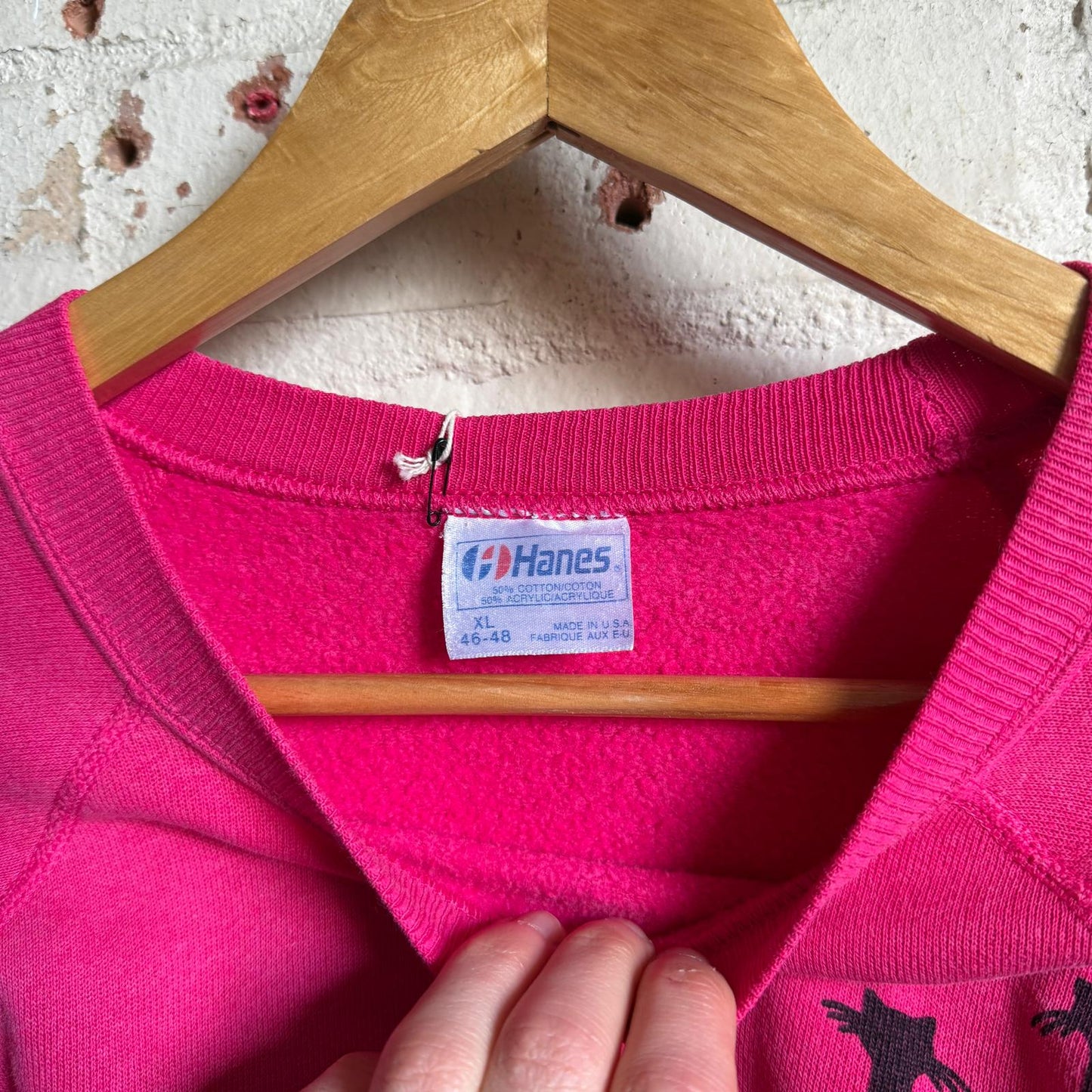 1980s Pink Graphic Cat Sweatshirt