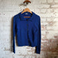1960s Blue Button Knitted Cardigan Jumper