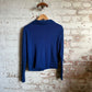 1960s Blue Button Knitted Cardigan Jumper
