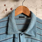 1960s Blue Striped Towelling Italian Polo Shirt