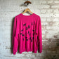 1980s Pink Graphic Cat Sweatshirt