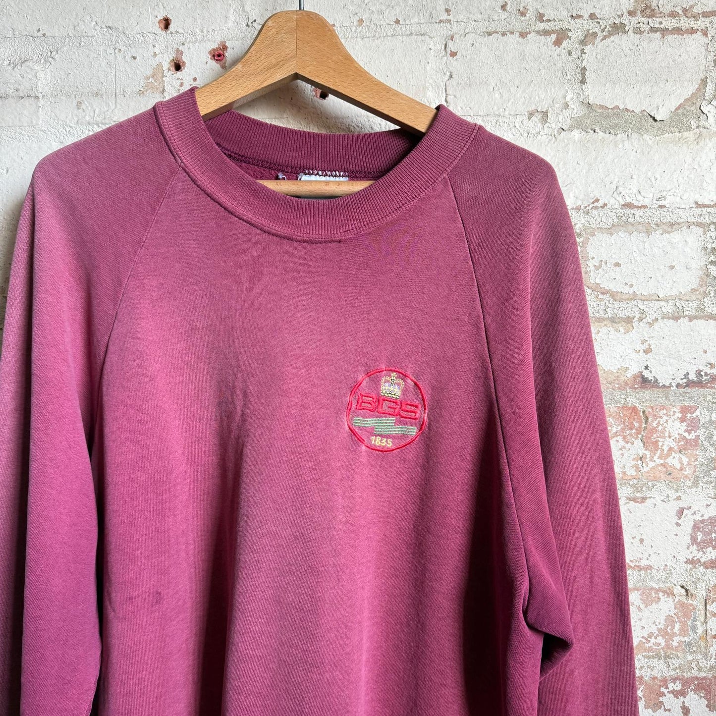 1990s Burgundy Faded Distressed Sweatshirt