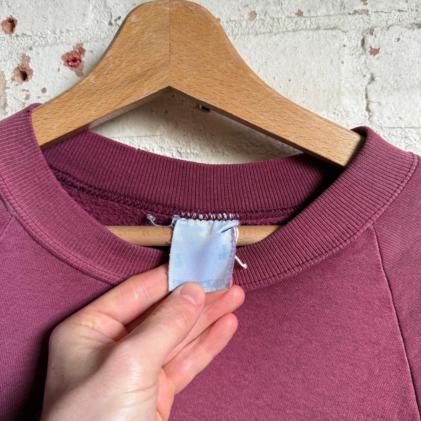 1990s Burgundy Faded Distressed Sweatshirt