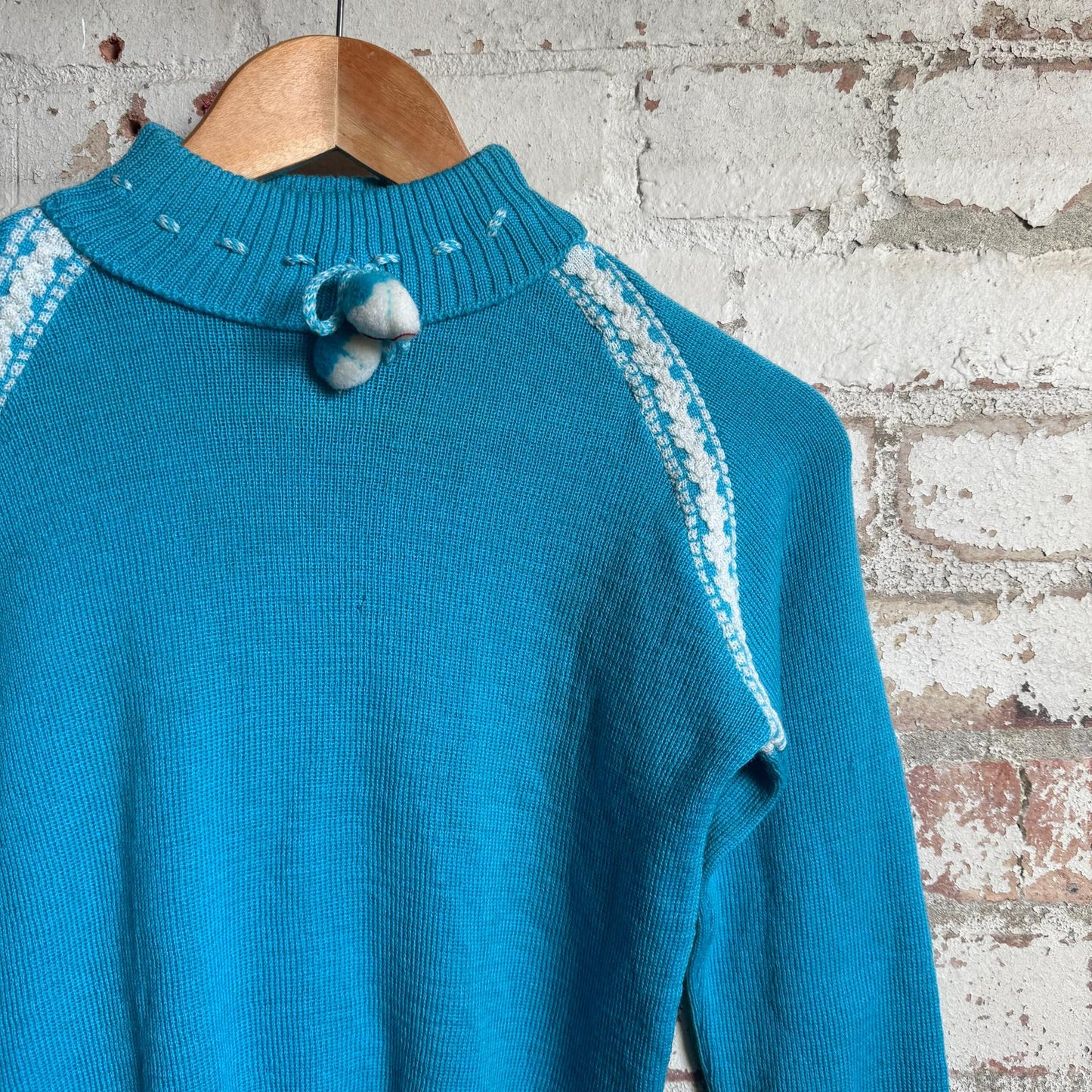 1950s Blue British Wool Knitted Jumper