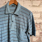 1960s Blue Striped Towelling Italian Polo Shirt