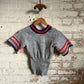 1970s Grey Unusual Stripe Knitted Top Blouse