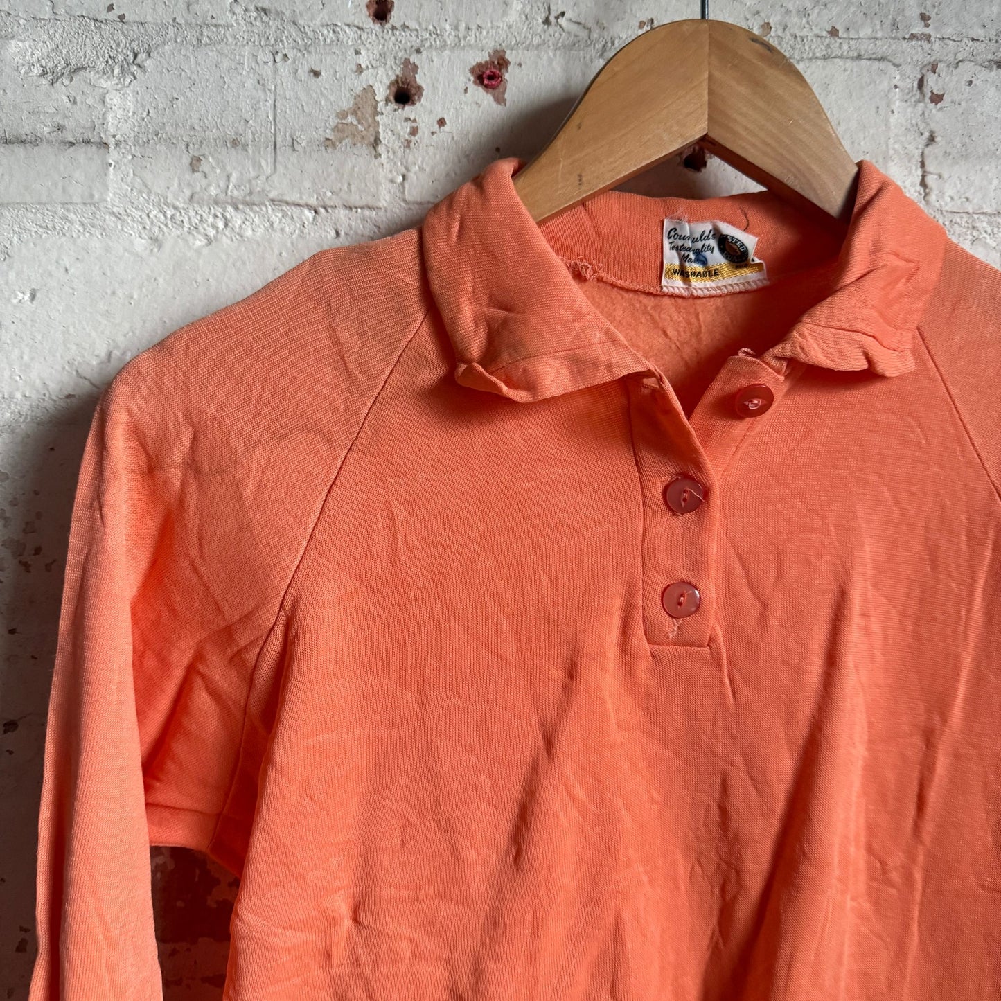1960s Peach British Polo Shirt Top