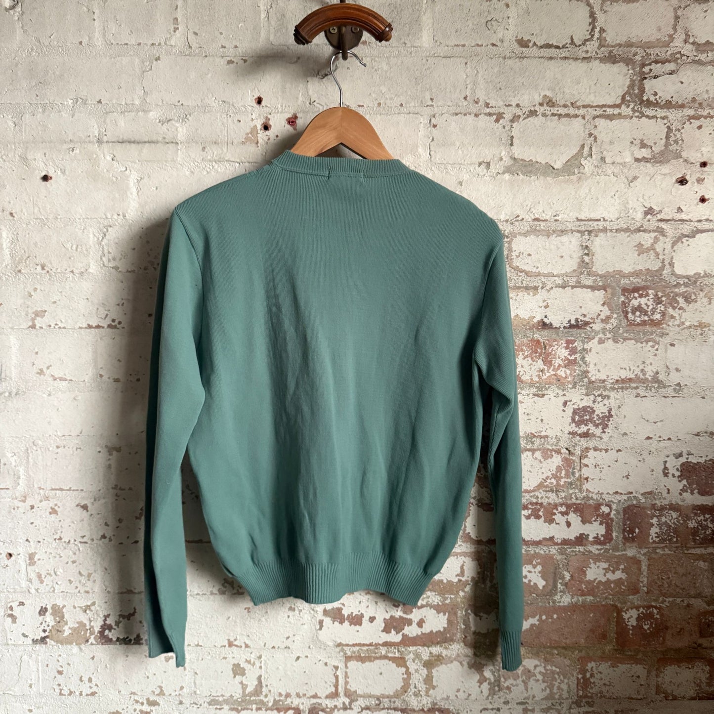 1960s Green Knitted Cardigan Jumper