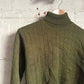 1960s Green Stripe Turtle Neck Knitted Jumper