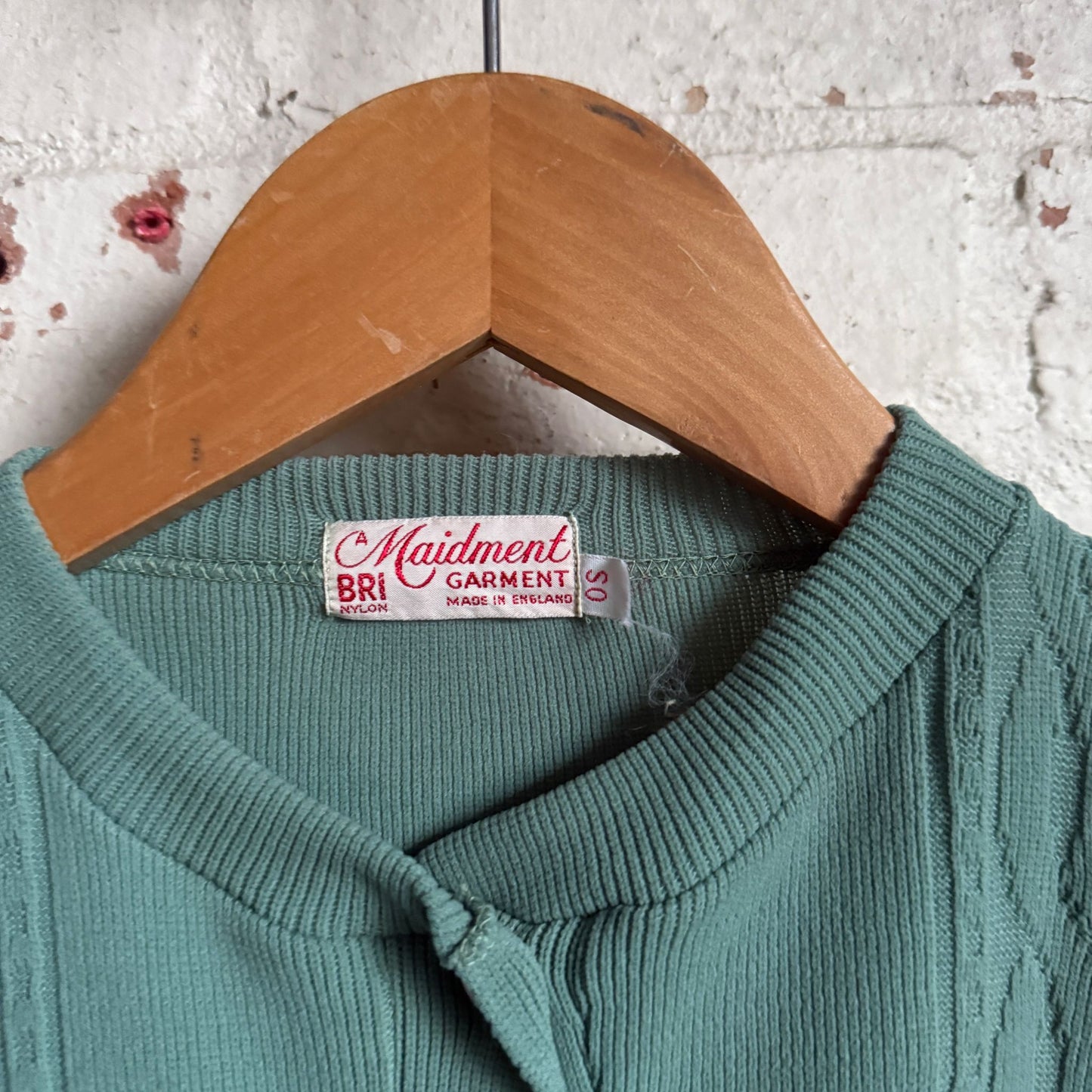 1960s Green Knitted Cardigan Jumper