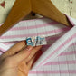 1970s Pink Stripe Blouse Top T-Shirt