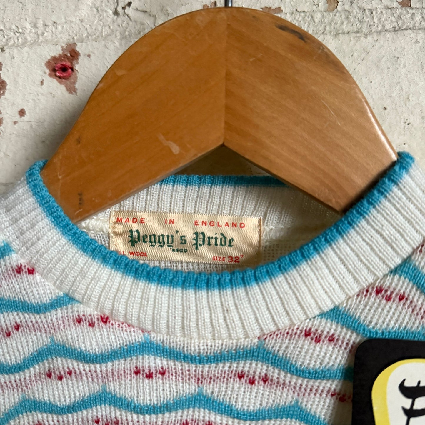 1940s Dead Stock Knitted British Patterned Jumper