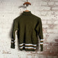 1960s Green Stripe Turtle Neck Knitted Jumper