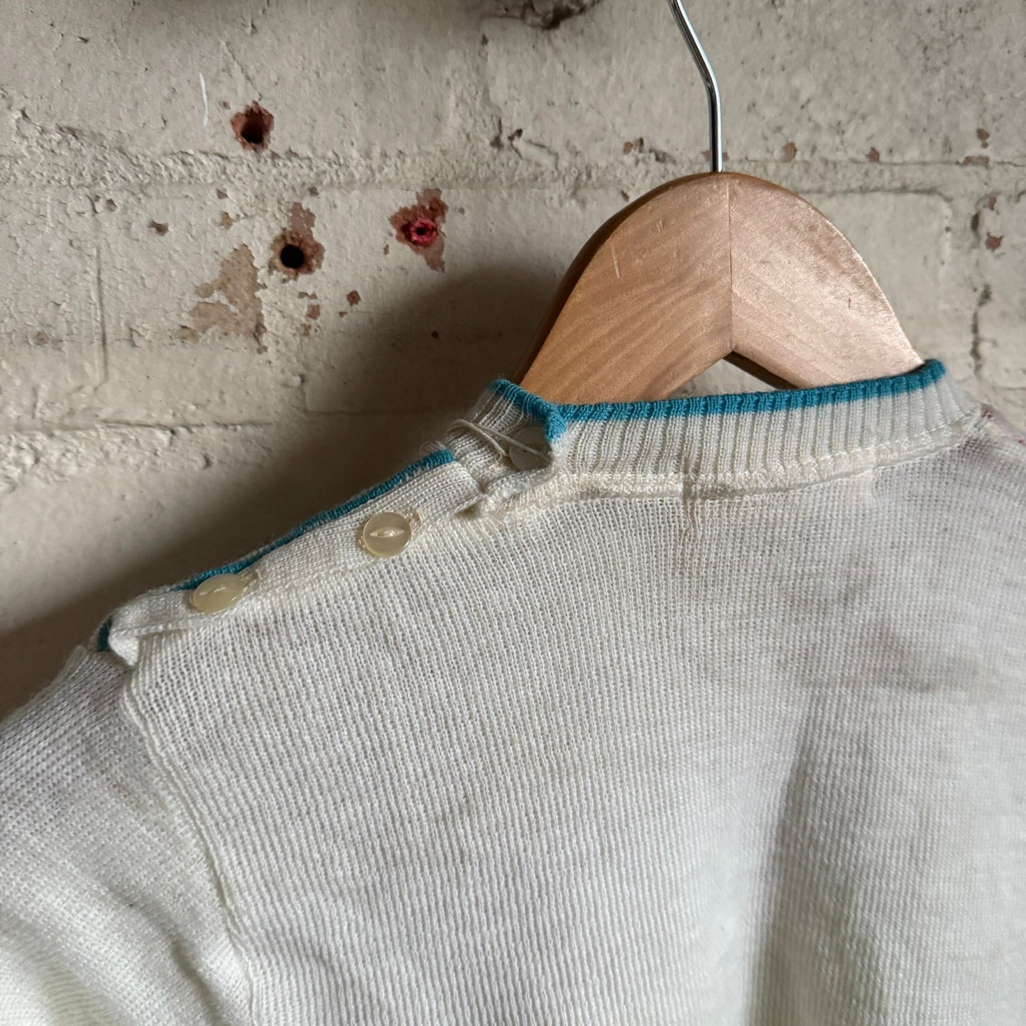 1940s Dead Stock Knitted British Patterned Jumper