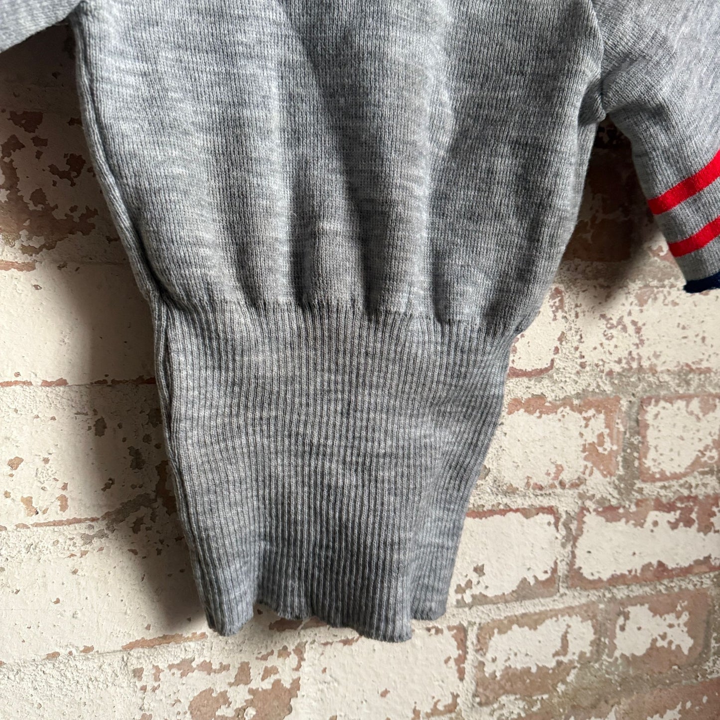 1970s Grey Unusual Stripe Knitted Top Blouse