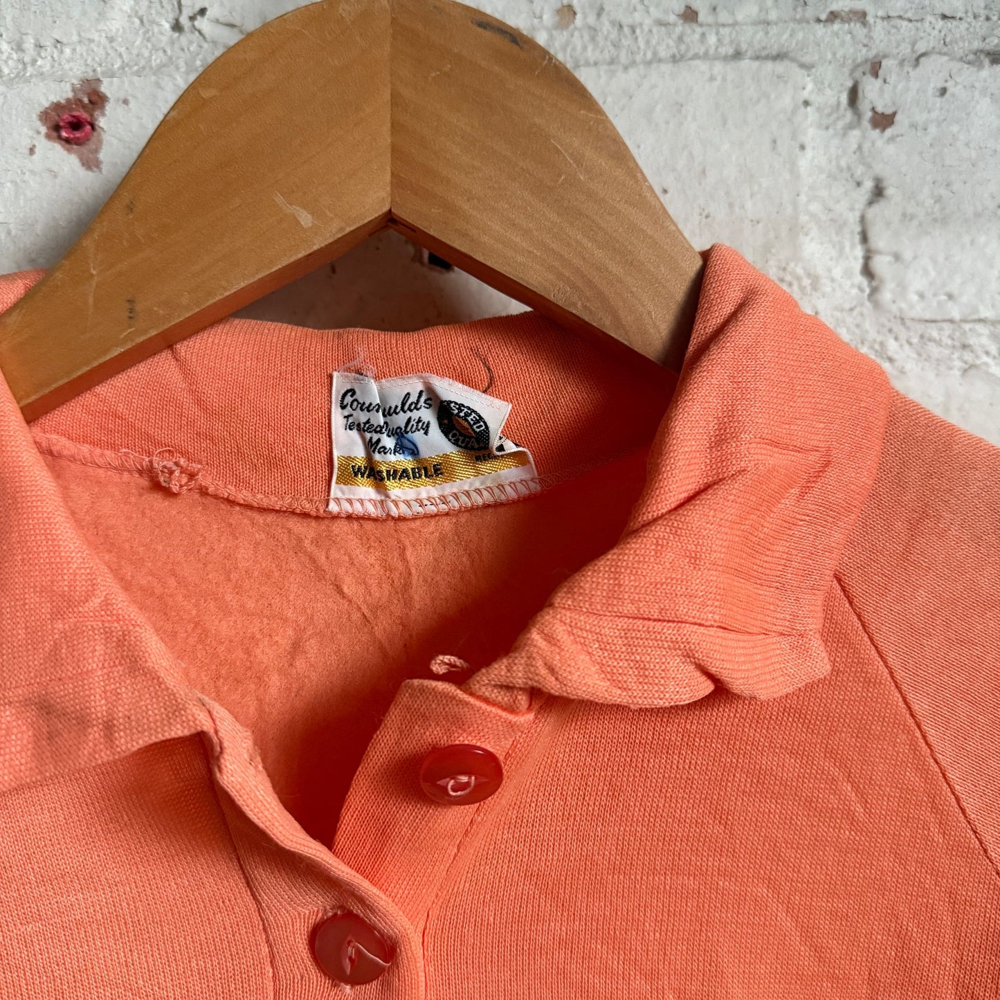 1960s Peach British Polo Shirt Top