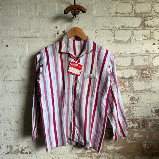 1950s Pink Striped Deadstock Pyjama Shirt