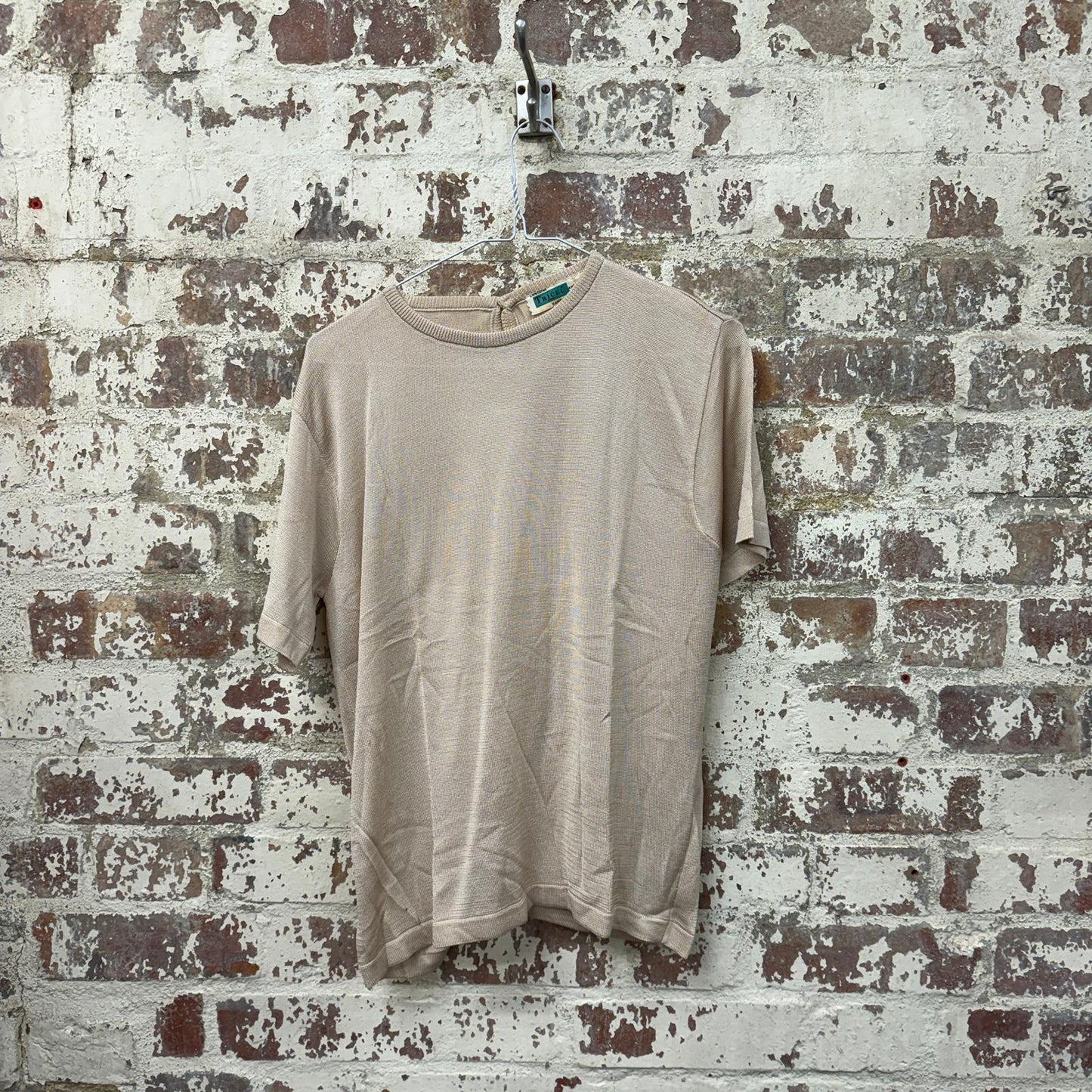 1960s Beige Knitted Rayon T-shirt
