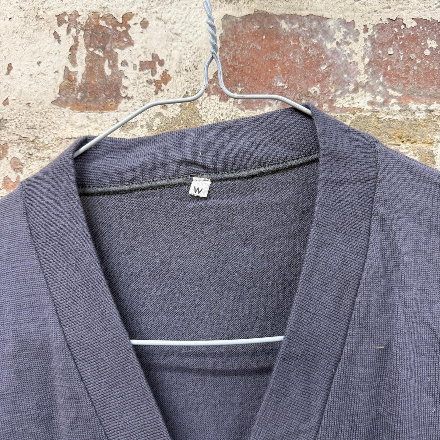 1950s Dark grey Wool Knitted Blouse Shirt Top