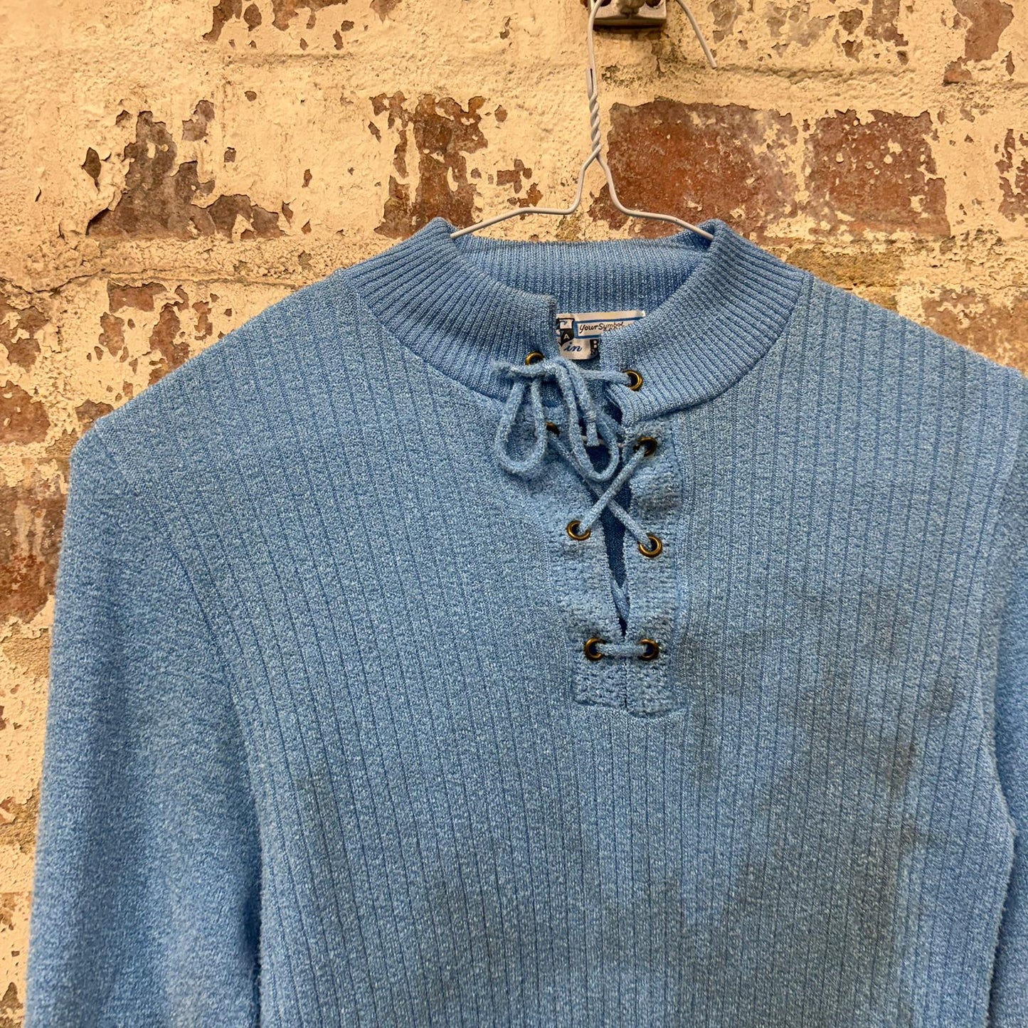 1970s Baby Blue Knitted Top
