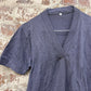 1950s Dark grey Wool Knitted Blouse Shirt Top