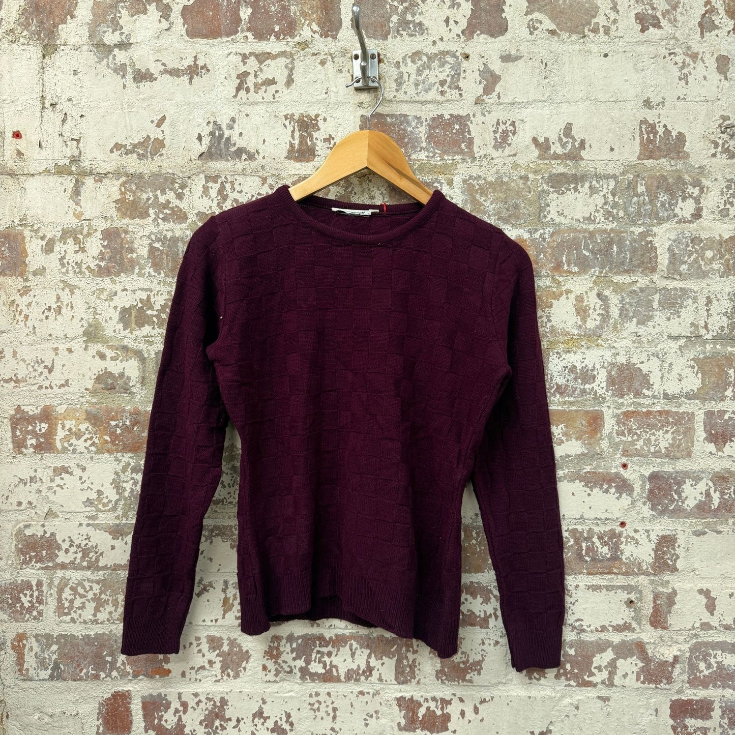 1960s Burgundy Wool Knitted Jumper