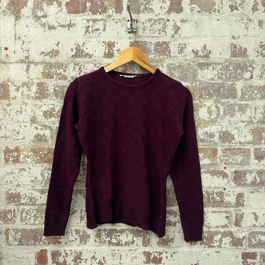 1960s Burgundy Wool Knitted Jumper