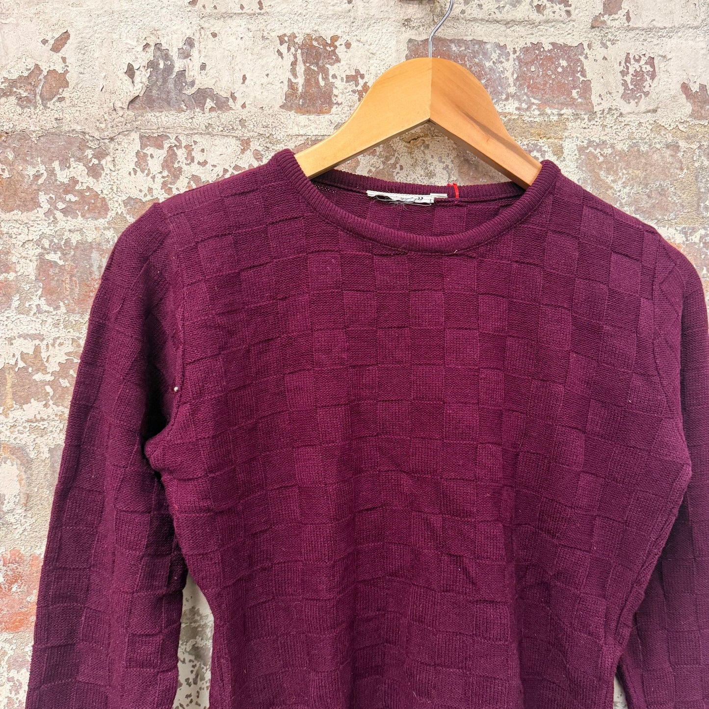1960s Burgundy Wool Knitted Jumper