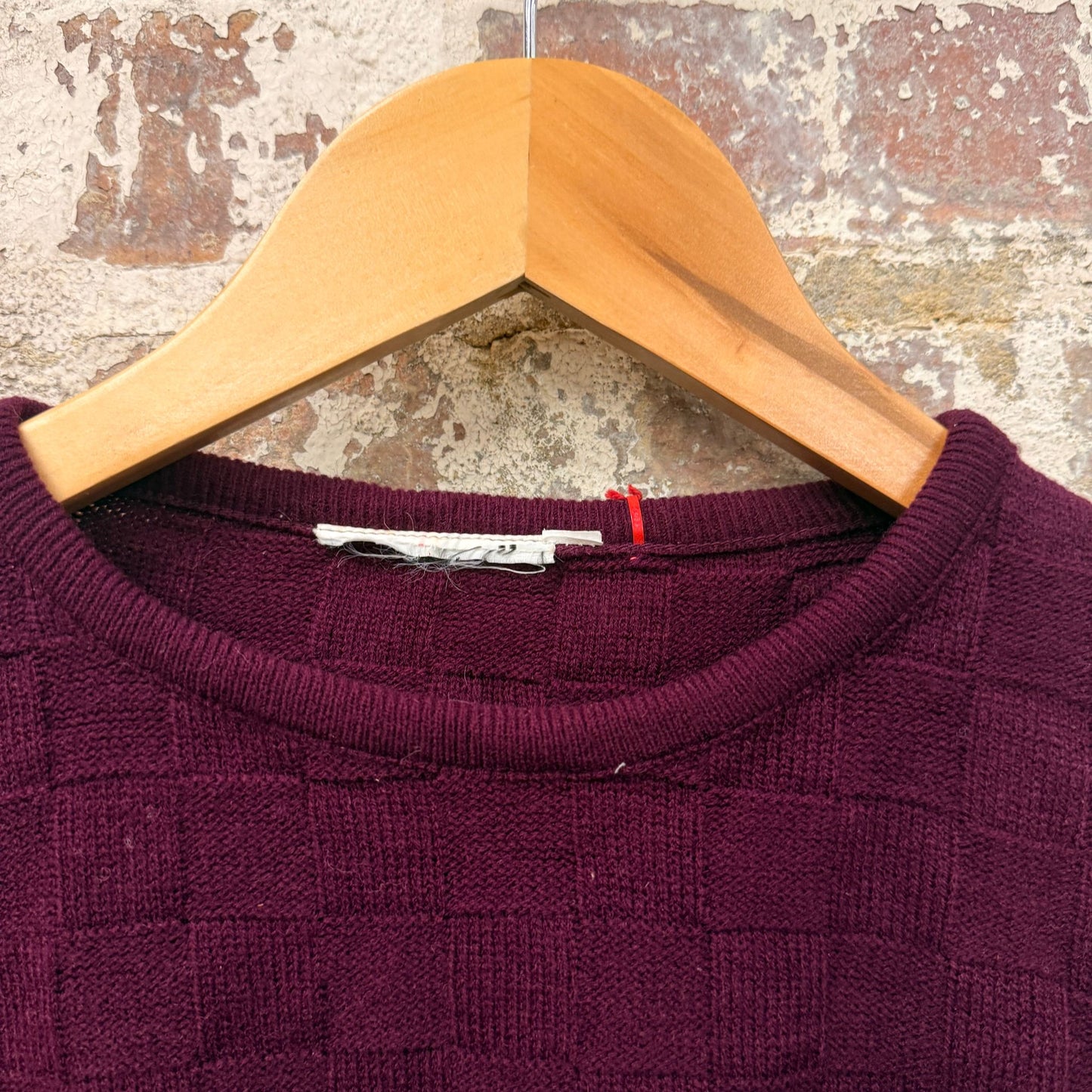 1960s Burgundy Wool Knitted Jumper