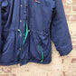 1980s Navy and Green Berghaus Padded Jacket Coat