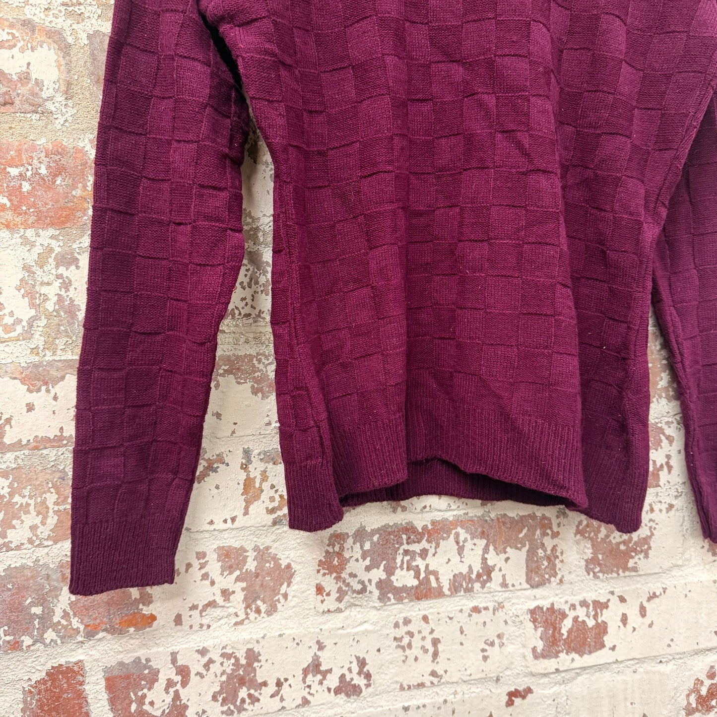 1960s Burgundy Wool Knitted Jumper