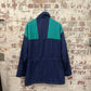 1980s Navy and Green Berghaus Padded Jacket Coat