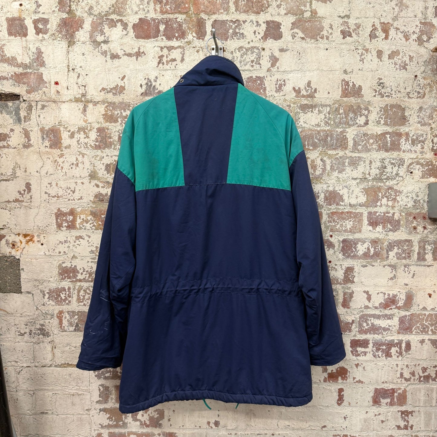 1980s Navy and Green Berghaus Padded Jacket Coat