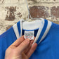1960s 1970s Blue Round Neck T-shirt Top