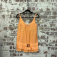 1970s Orange Jantzen Flapper Vest Strap Top