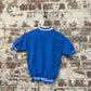 1960s 1970s Blue Round Neck T-shirt Top
