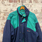 1980s Navy and Green Berghaus Padded Jacket Coat