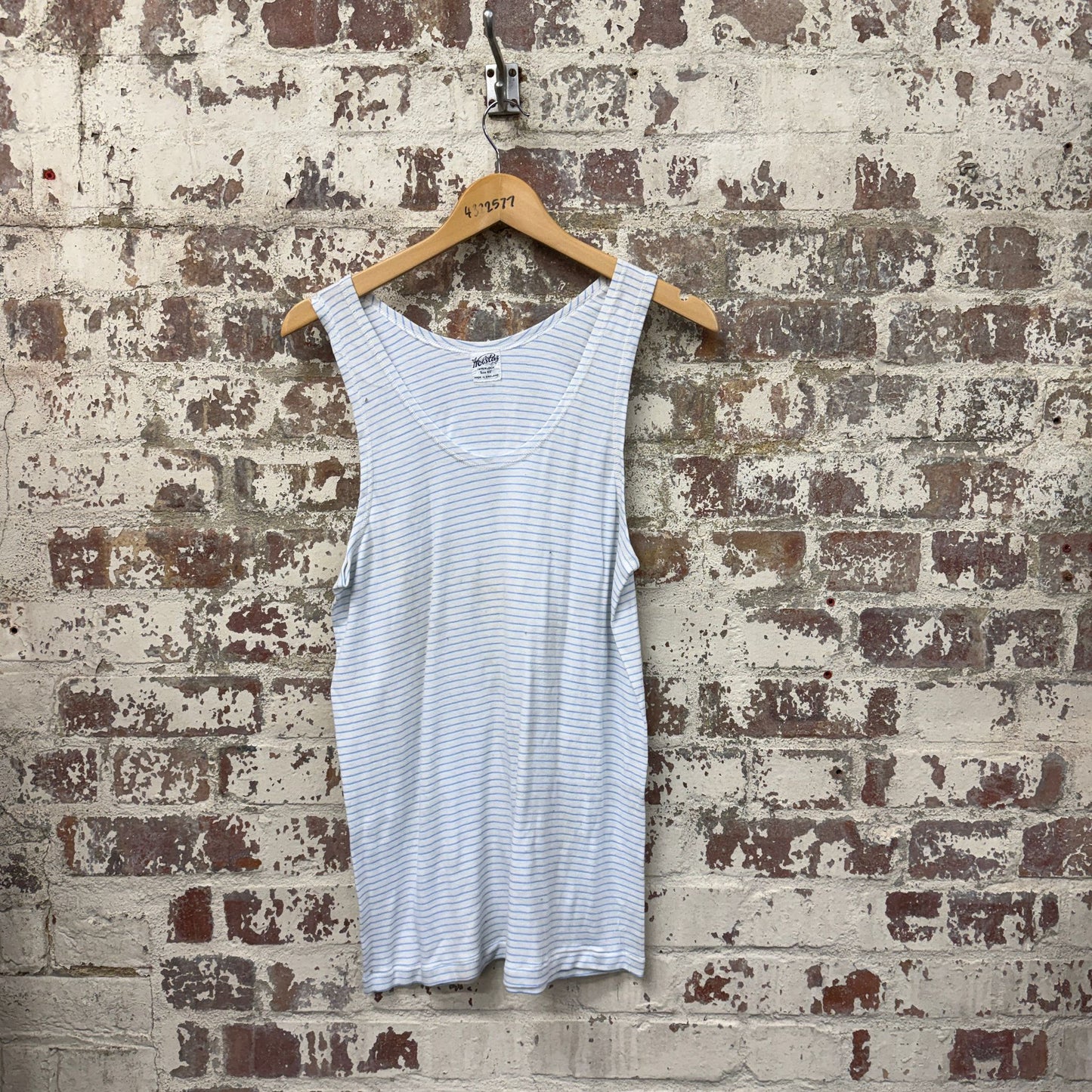 1960s White British Stripe Vest Top