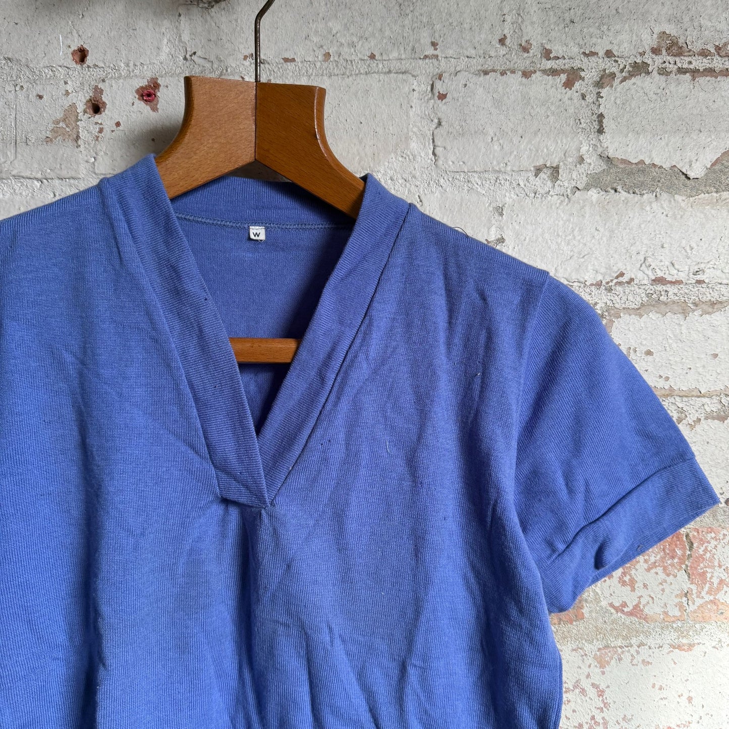 1950s Purple Wool V-Neck Knitted Top Blouse
