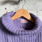 1950s Purple Wool Knitted Turtle Neck Jumper