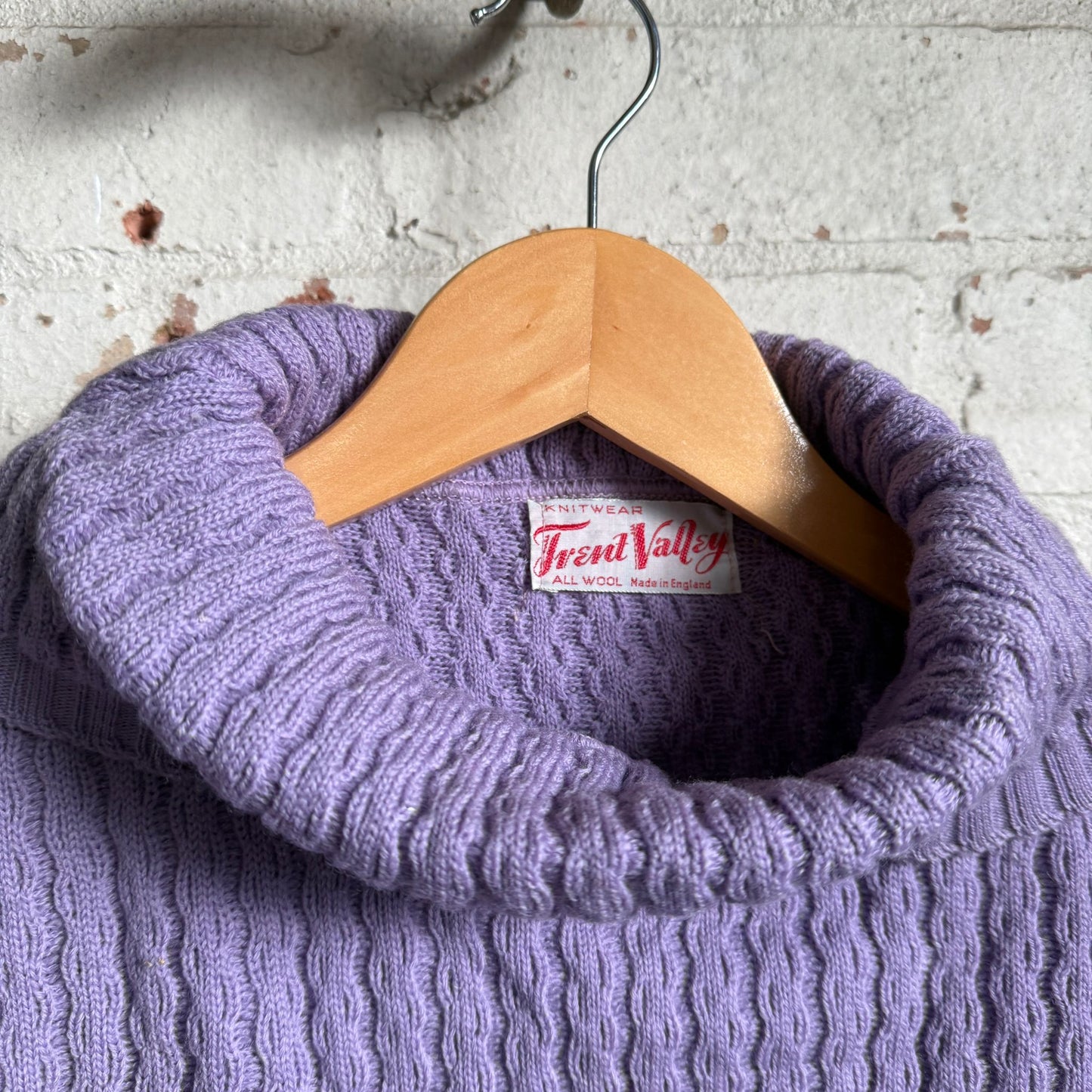 1950s Purple Wool Knitted Turtle Neck Jumper
